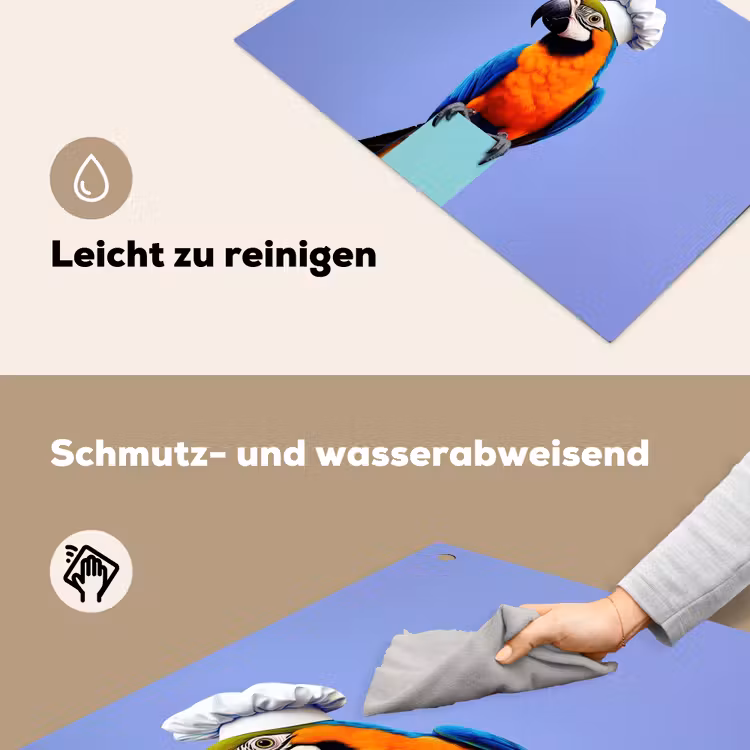 Papegaai - Koksmuts - Vogel - Leuk Inductie beschemer met haakjes klein -ky-schoon-de