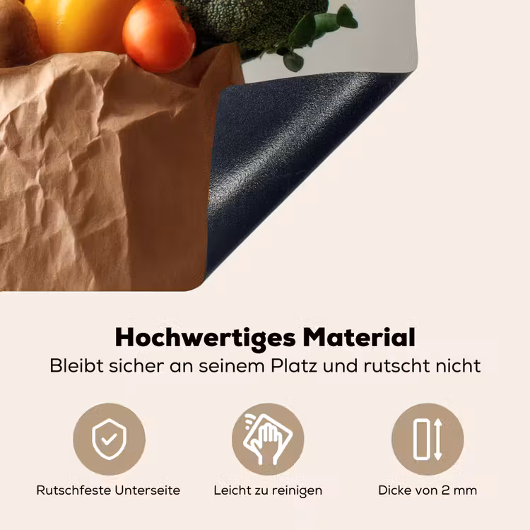 Papieren - Boodschappen - Groente - Kleurrijk Inductie beschemer met haakjes klein -ky-onderkant-de