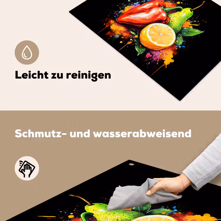 Paprika - Peer - Citroen - Graffiti - Verf - Abstract Inductie beschemer met haakjes klein -ky-schoon-de