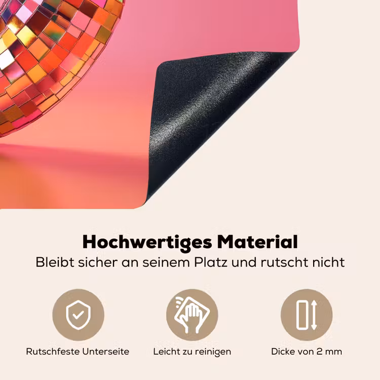 Peper - Disco - Rood - Glitter Inductie beschemer met haakjes klein -ky-onderkant-de