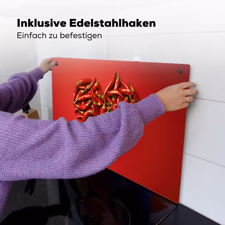 Pepers - Rood - Hart Inductie beschemer met haakjes klein -ky-ophangen-de