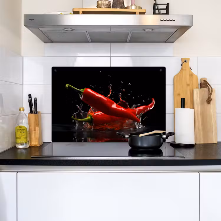 Peper - Rood - Zwart - Water - Groente Inductie beschemer met haakjes klein -sfeer2
