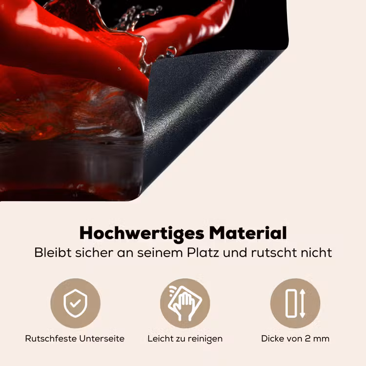 Peper - Rood - Zwart - Water - Groente Inductie beschemer met haakjes klein -ky-onderkant-de