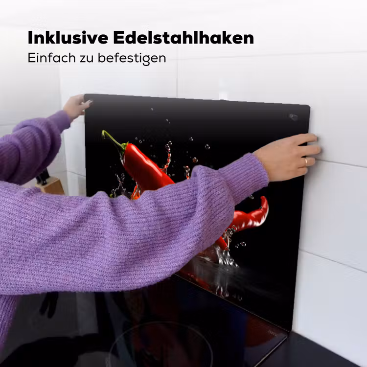 Peper - Rood - Zwart - Water - Groente Inductie beschemer met haakjes klein -ky-ophangen-de