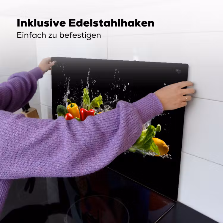 Paprika - Water - Groente - Zwart Inductie beschemer met haakjes klein -ky-ophangen-de