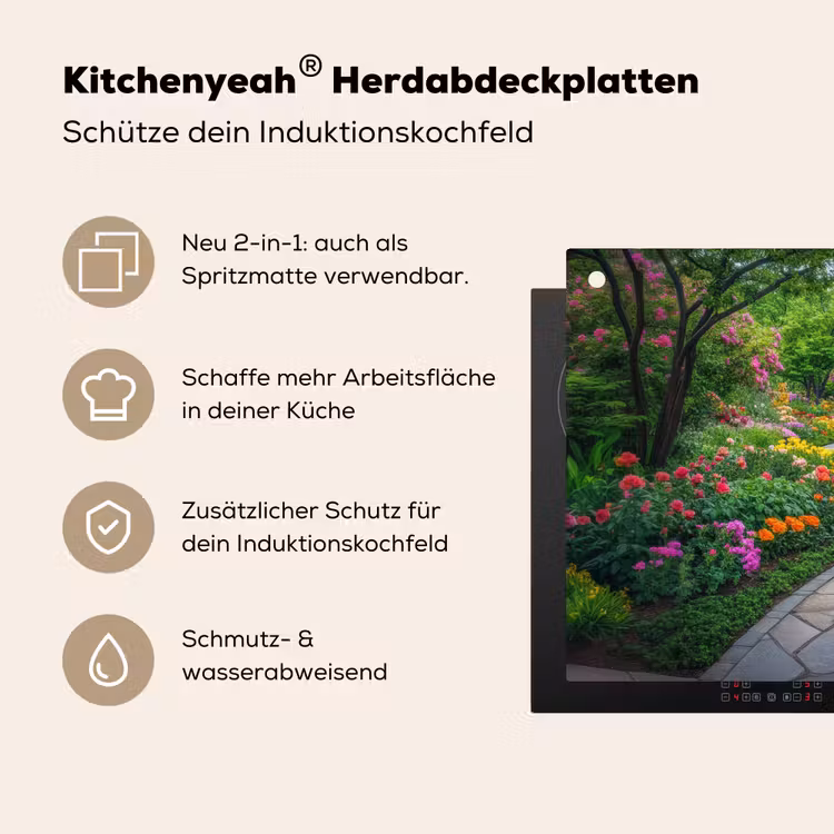 Park - Bloemen - Tuin Inductie beschemer met haakjes klein -ky-usp-de