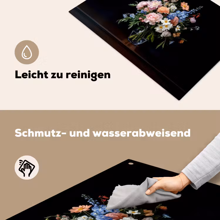 Pastel - Bloemen - Glazen - Vaas Inductie beschemer met haakjes klein -ky-schoon-de