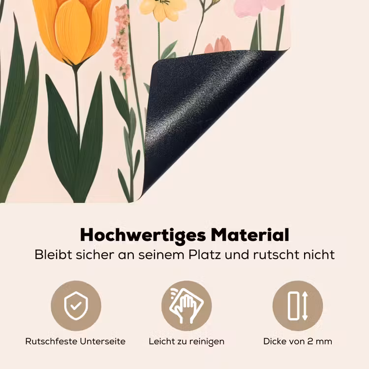 Pasteltinten - Bloemen - Illustratie Inductie beschemer met haakjes klein -ky-onderkant-de