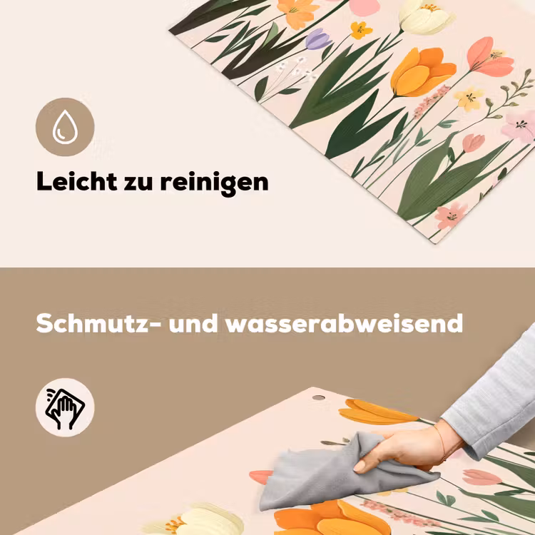 Pasteltinten - Bloemen - Illustratie Inductie beschemer met haakjes klein -ky-schoon-de