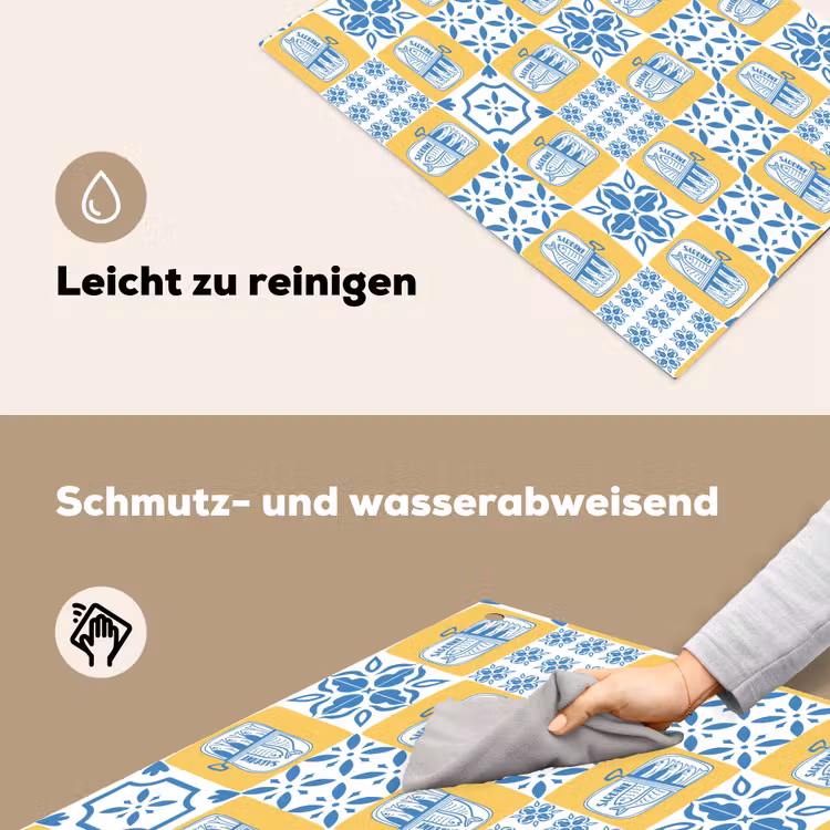 Zee - Geel - Blauw - Wit Inductie beschemer met haakjes klein 777 -ky-schoon-de