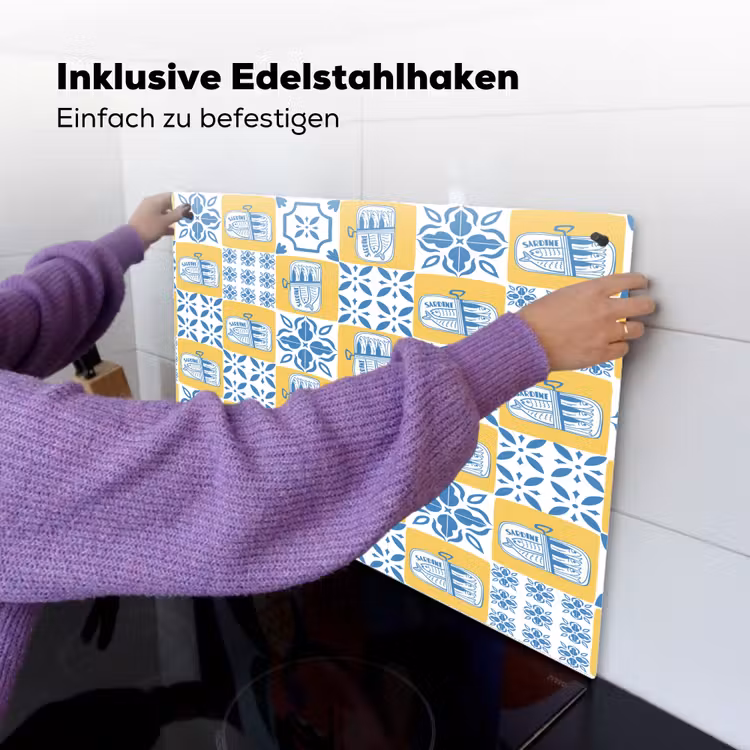 Zee - Geel - Blauw - Wit Inductie beschemer met haakjes klein 777 -ky-ophangen-de