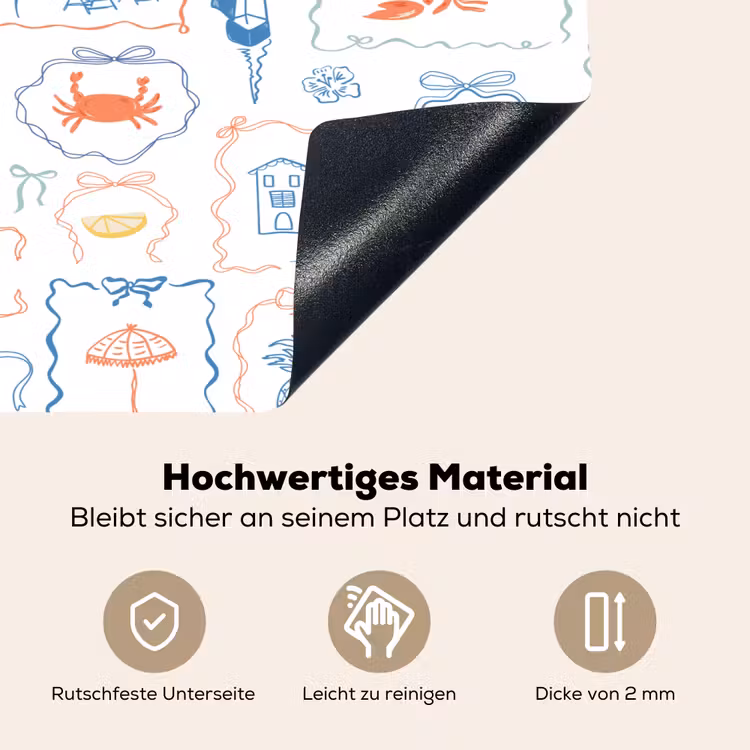 Zee - Sfeer - Strand - Multi Inductie beschemer met haakjes klein 777 -ky-onderkant-de