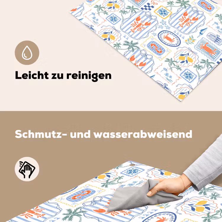 Zee - Sfeer - Krab - Blauw Inductie beschemer met haakjes klein 777 -ky-schoon-de