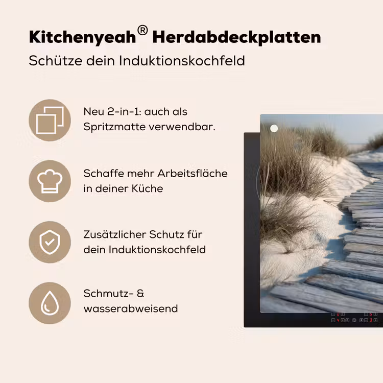 Pad - Planken - Duinen - Gras Inductie beschemer met haakjes middel -ky-usp-de