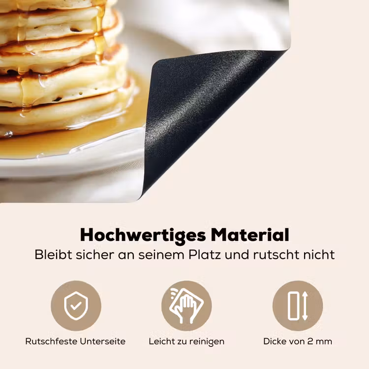 Pannenkoeken - Banaan - Siroop - Wit - Beige Inductie beschemer met haakjes klein -ky-onderkant-de