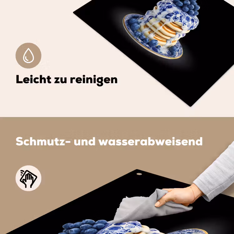 Pannenkoeken - Blauwe Bessen - Bord Inductie beschemer met haakjes klein -ky-schoon-de