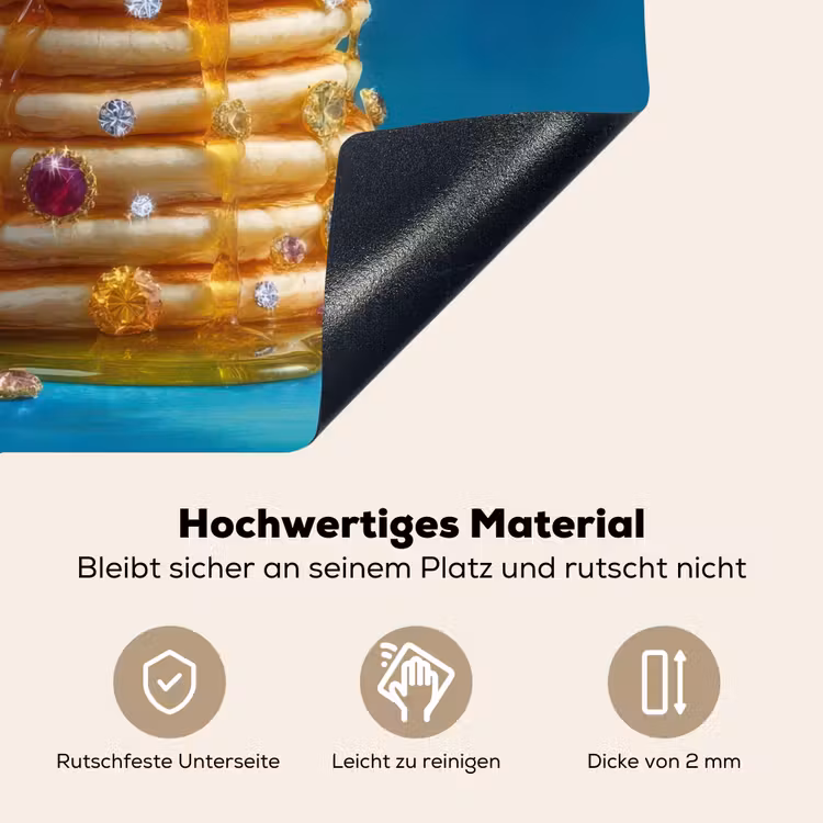 Pannenkoeken - Steentjes - Glitter - Slagroom Inductie beschemer met haakjes middel -ky-onderkant-de