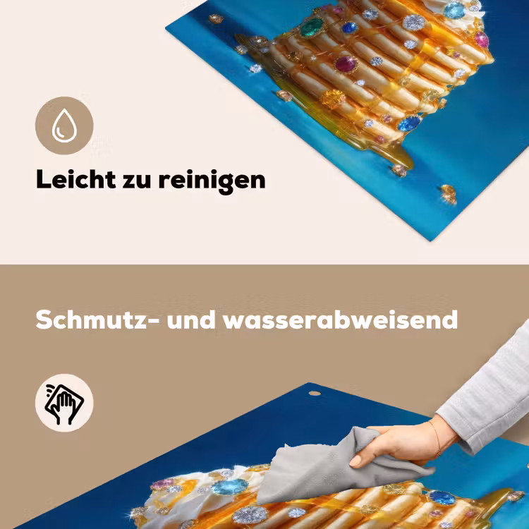 Pannenkoeken - Steentjes - Glitter - Slagroom Inductie beschemer met haakjes middel -ky-schoon-de