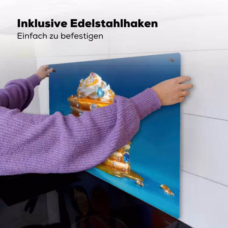Pannenkoeken - Steentjes - Glitter - Slagroom Inductie beschemer met haakjes middel -ky-ophangen-de