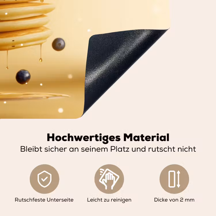 Pannenkoeken - Eten - Honing - Geel Inductie beschemer met haakjes klein -ky-onderkant-de