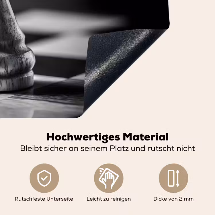 Paard - Hout - Schaalbord - Zwart Inductie beschemer met haakjes klein -ky-onderkant-de