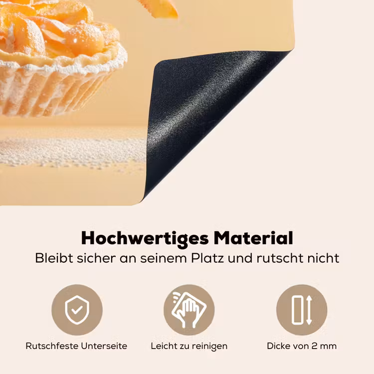 Peach - Eten - Taart - Oranje Inductie beschemer met haakjes klein -ky-onderkant-de