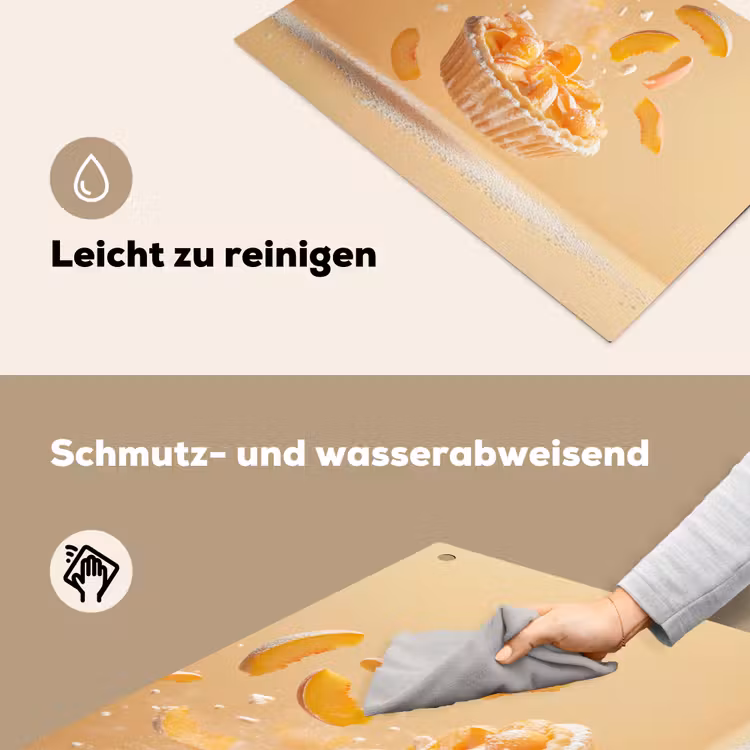 Peach - Eten - Taart - Oranje Inductie beschemer met haakjes klein -ky-schoon-de
