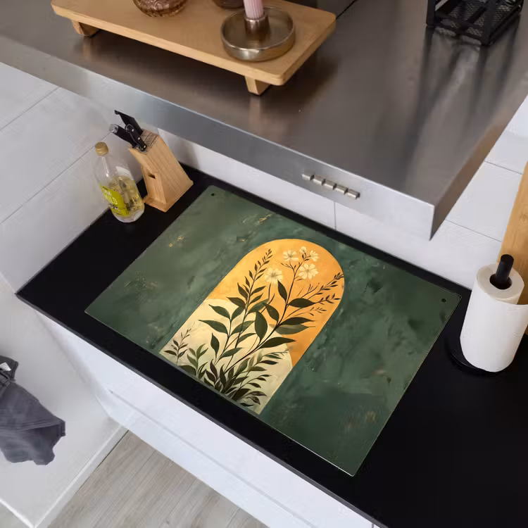 Plant - Bloemen - Wit Inductie beschemer met haakjes klein -sfeer1