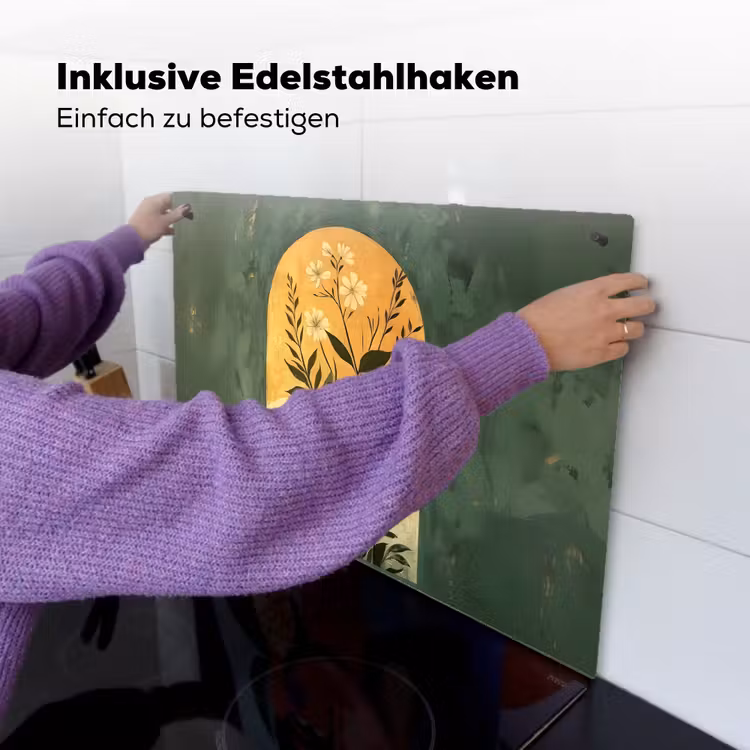 Plant - Bloemen - Wit Inductie beschemer met haakjes klein -ky-ophangen-de