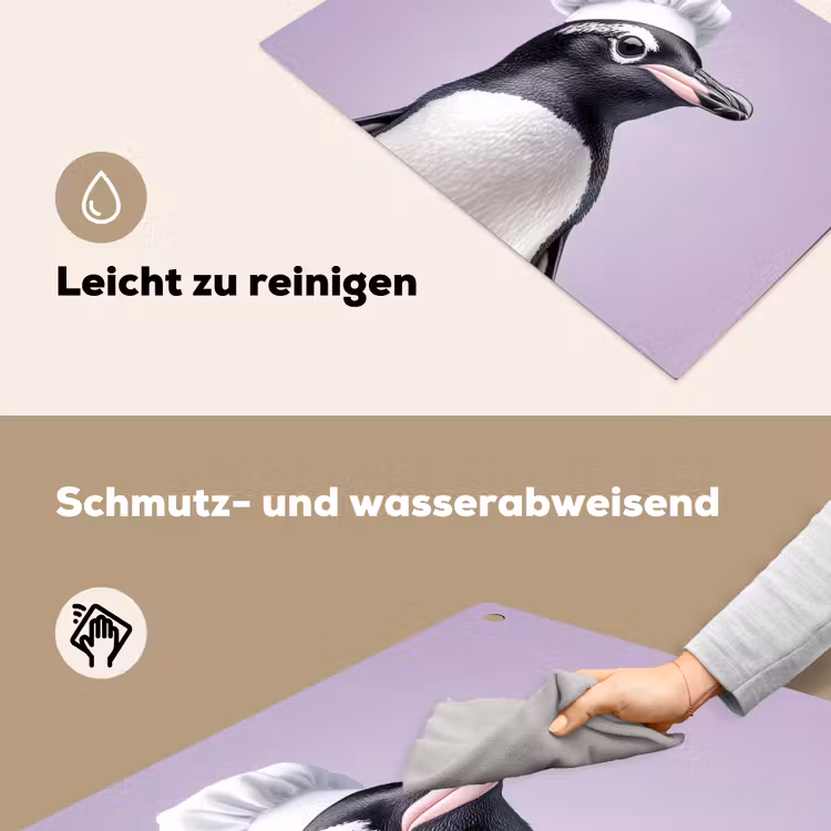 Pinguïn - Koksmuts - Lief - Paars Inductie beschemer met haakjes klein -ky-schoon-de