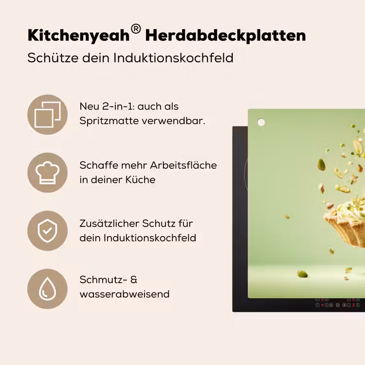 Pistache - Taart - Noten - Eten Inductie beschemer met haakjes klein -ky-usp-de