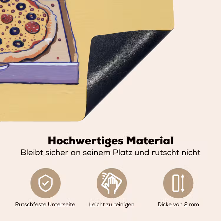 Pizza - Doos - Salami - Illustratie Inductie beschemer met haakjes klein -ky-onderkant-de
