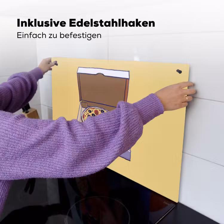 Pizza - Doos - Salami - Illustratie Inductie beschemer met haakjes klein -ky-ophangen-de