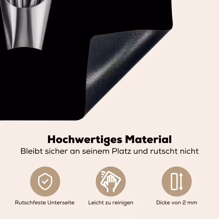 Frietjes - Futuristisch - Zilver Inductie beschemer met haakjes middel -ky-onderkant-de