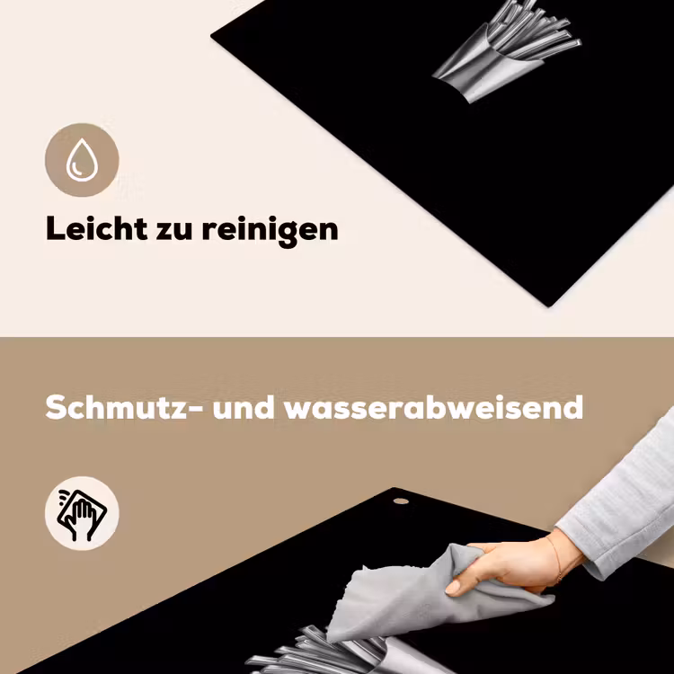 Frietjes - Futuristisch - Zilver Inductie beschemer met haakjes middel -ky-schoon-de