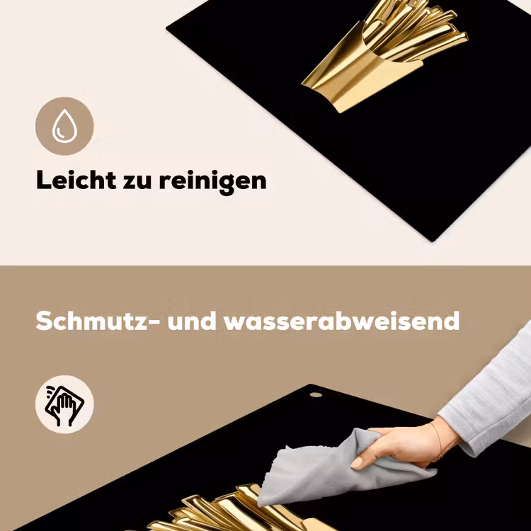 Friet - Goud - Chrome - Eten Inductie beschemer met haakjes klein -ky-schoon-de