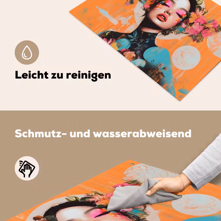 Portret - Vrouw - Abstract - Bloemen Inductie beschemer met haakjes klein -ky-schoon-de