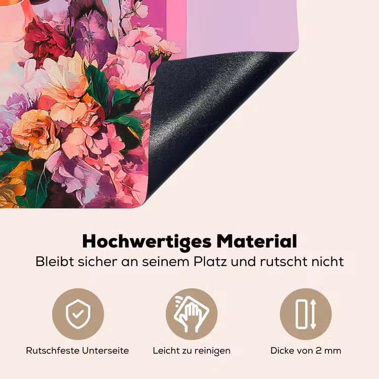 Portret - Vrouw - Abstract - Bloemen Inductie beschemer met haakjes klein -ky-onderkant-de
