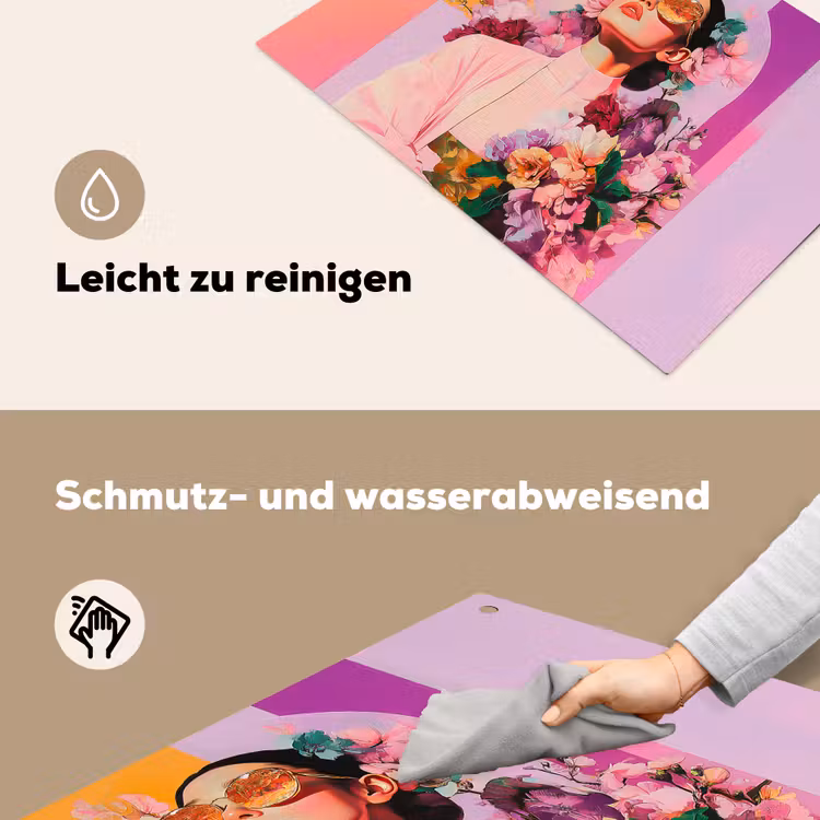 Portret - Vrouw - Abstract - Bloemen Inductie beschemer met haakjes klein -ky-schoon-de