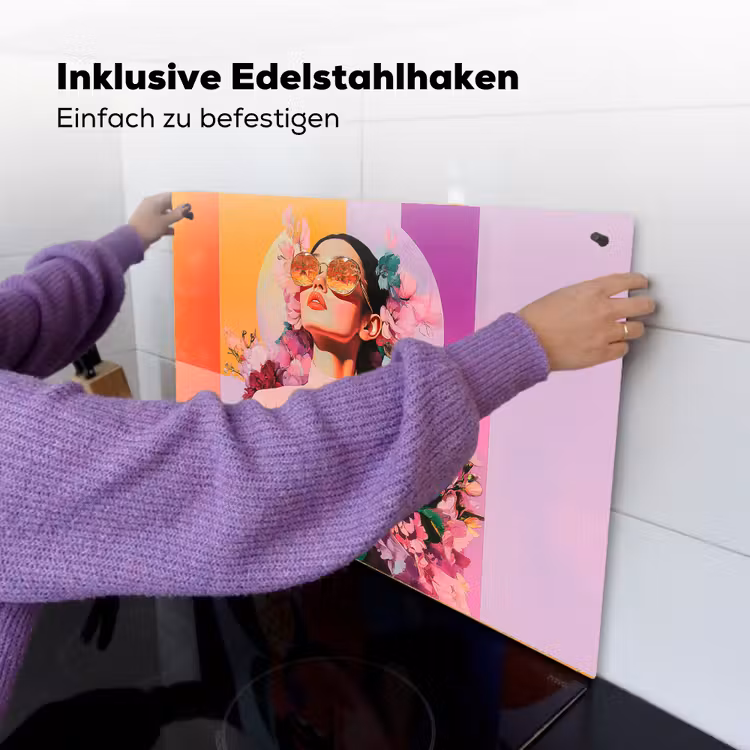 Portret - Vrouw - Abstract - Bloemen Inductie beschemer met haakjes klein -ky-ophangen-de