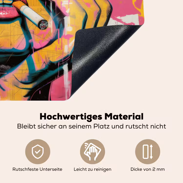 Portret - Vrouw - Abstract - Zonnebril Inductie beschemer met haakjes klein -ky-onderkant-de
