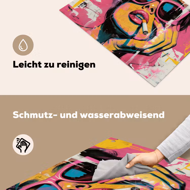 Portret - Vrouw - Abstract - Zonnebril Inductie beschemer met haakjes klein -ky-schoon-de