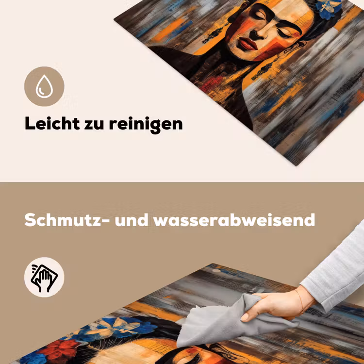 Portret - Vrouw - Bloemen Inductie beschemer met haakjes klein -ky-schoon-de