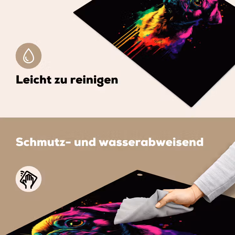 Puck - Hond - Verf - Kleuren Inductie beschemer met haakjes klein -ky-schoon-de