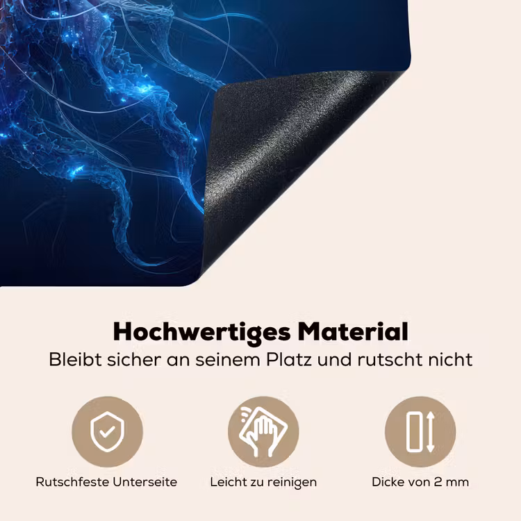 Kwal - Lichtgevend - Tentakels - Blauw Inductie beschemer met haakjes middel -ky-onderkant-de