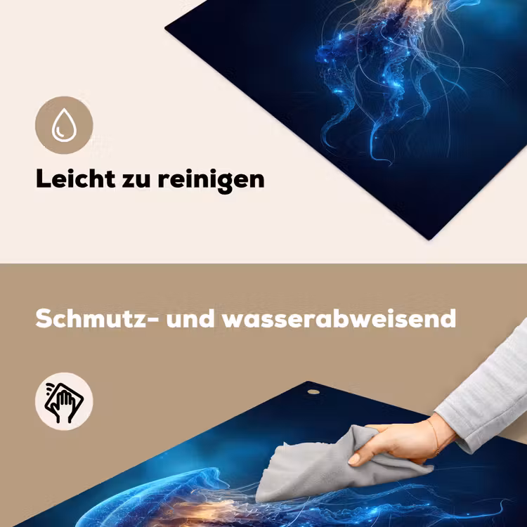 Kwal - Lichtgevend - Tentakels - Blauw Inductie beschemer met haakjes middel -ky-schoon-de