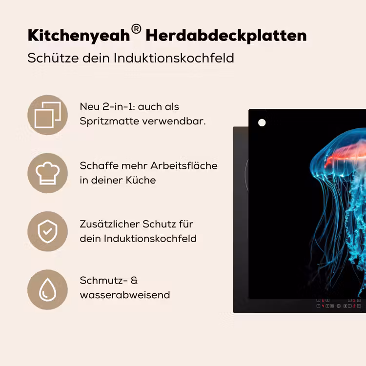 Kwal - Tentakels - Blauw - Licht Inductie beschemer met haakjes middel -ky-usp-de
