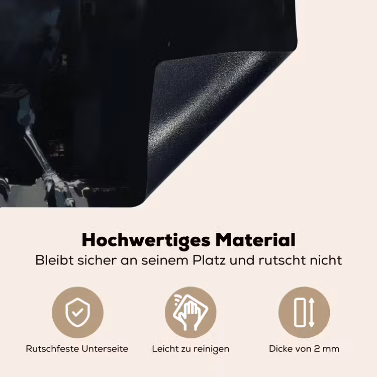 Raaf - Vogels - Zwart Inductie beschemer met haakjes klein -ky-onderkant-de