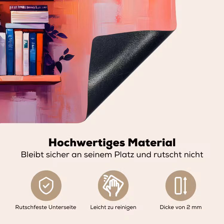 Planken - Boeken - Bladeren Inductie beschemer met haakjes klein -ky-onderkant-de