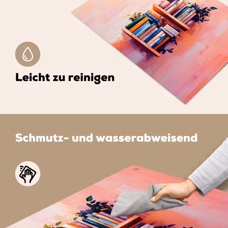 Planken - Boeken - Bladeren Inductie beschemer met haakjes klein -ky-schoon-de